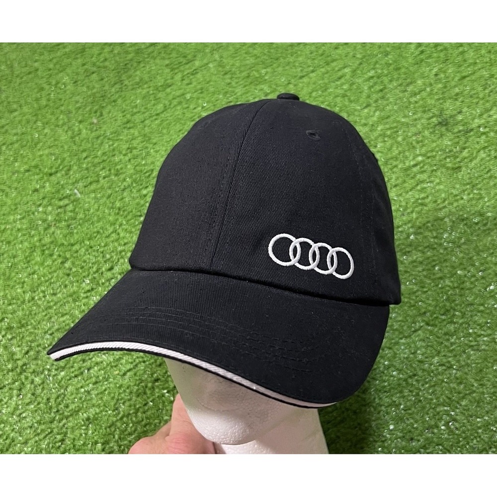 Y2K Audi Hat Adjustable Strapback Embroidered Logo Automotive Cap Minimalist